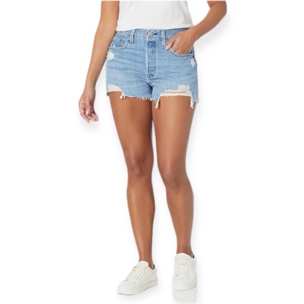 Levi’s 501 W27 (US 4/5) Denim Shorts Women’s High Rise Distressed 56327-0193